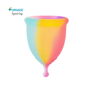ISO 13485 의학 급료 실리콘 소녀 기간 copa 월경 컵 다채로운 월경 컵