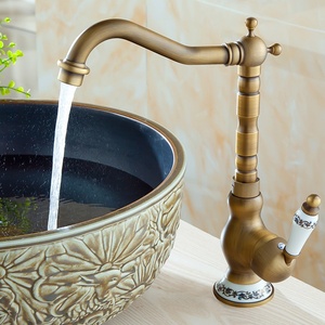 Grifo de Lavabo Moderno de Estilo Antiguo, Grifo Monomando de Cobre Cepillado, Mezclador de Agua para Lavabo de Baño - Product Image 3