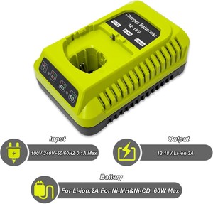 <span class=keywords><strong>Chargeur</strong></span> de batterie Ryobi P117 de remplacement pour batteries Ryobi Lithium Ni-Cad Ni-Mh 2V-<span class=keywords><strong>18V</strong></span>, <span class=keywords><strong>chargeur</strong></span> de batterie Lithium NiMH <span class=keywords><strong>18V</strong></span> - Product Image 3