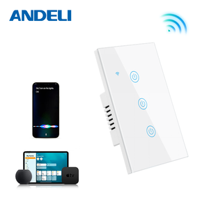 Interrupteur tactile intelligent à lumière LED WiFi avec commande vocale <span class=keywords><strong>Siri</strong></span> Fonctionne avec Apple Homekit <span class=keywords><strong>Home</strong></span> <span class=keywords><strong>Kit</strong></span> US Standard 240v Max. Voltage - Product Image 1