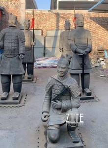 Grande Sculpture de jardin en terre brute, <span class=keywords><strong>Statue</strong></span> de guerrier Xian - Product Image 3