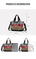 Bolso de hombro cruzado con diseño de arcoíris a rayas multicolor, bolso multifunción de gran capacidad, bolso de lona, bolso de mano para mujer