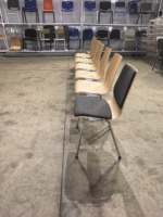 Chaise de conférence en contreplaqué courbé avec cadre chromé, chaise de banquet pour formation