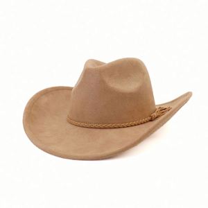 Sombrero Vaquero de Moda, Estilo Vintage, de Gamuza Vegana con Efecto Láser, para Mujer, Ala Ancha, Estilo Western, para las 4 Estaciones - Product Image 6