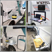 Neuer WIN FULL Weißer RV Klappbarer Camping-Wandtisch mit Beleuchtung, Premium Aluminium-Legierung Klapptisch-Set, 20kg Tragkraft