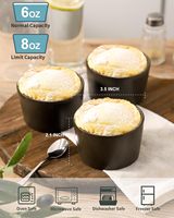 Ensemble de 6 ramequins en céramique de 8 oz, résistants au four et au lave-vaisselle, pour soufflé, crème brûlée, pudding, gâteau lava, custard