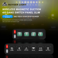 Panel de interruptores inalámbrico de 6 bandas de 12V 24V para coche, AUX, ACC, todoterreno, con circuito para camiones todoterreno, función de iluminación estroboscópica intermitente