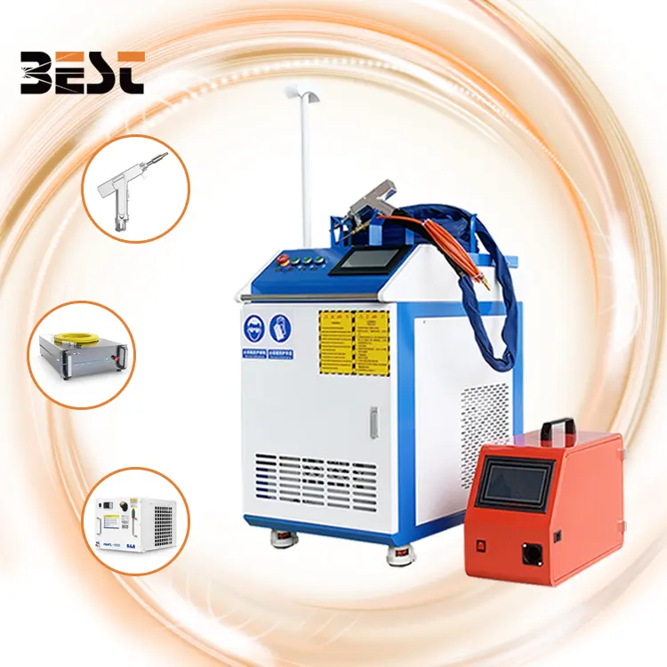 Mesin pembersih Laser serat 4 In 1, fungsi las dan pemotong untuk mesin Laser pembersih karat