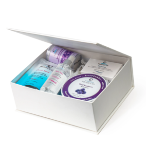 Coffret cadeau spa, boue faciale, beurre corporel à la framboise sauvage, savon noir, aromathérapie, désinfectant pour les mains, sel de la mer Morte, soins personnels haut de gamme - Product Image 1