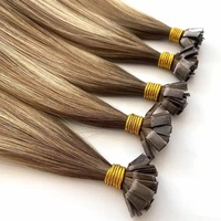 Extensions de cheveux humains 100% vierges Remy russes à pointe plate en kératine pré-collée, super double drawn, couleur personnalisable