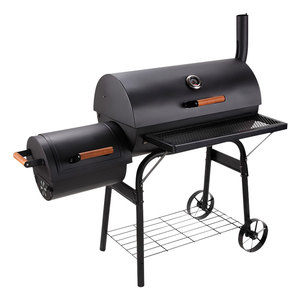 Outdoor Garden Large Iron <strong>Charcoal</strong> <strong>Grill</strong> Combo Smokeless Barbecue With Chrome Plated Finish And Trolley For Commercial Use - Product Image 1