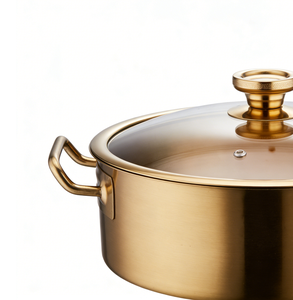 Marmite de Luxe Zunke en Acier Inoxydable Doré avec Couvercle en Verre - Serveur de Buffet Commercial pour Hôtels et Restaurants - Product Image 5