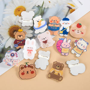 Broche de Resina Acrílica Estilo Coreano, Pin con Diseño de Osito de Dibujos Animados, Colgante para Bolsa, Accesorio Pequeño para Niñas, Regalo - Product Image 4