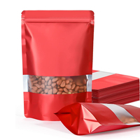 Pochette Stand-Up Personnalisée en Mylar Noir Mat avec Fenêtre en Plastique BOPP & PET pour Emballage Alimentaire et Affichage de Logo