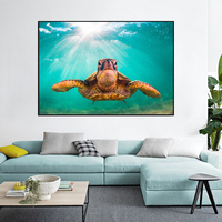 Affiches d'art mural sur toile avec peinture moderne d'animaux marins tortues, impressions d'art mural pour salon, décoration de la maison de luxe