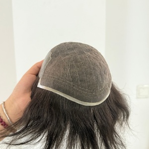 Meilleur Système de Remplacement Capillaire pour Hommes en Cheveux Humains Naturels Remy, Base Q6, Ondulation Naturelle, Densité Légère 80%, Vente en Gros Directe d'Usine Chinoise - Product Image 6