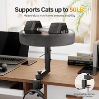 Lit pour chat réglable 2-en-1 à fixer au bureau et support pour casque, hamac pour mobilier de bureau, idéal pour la maison, le bureau ou les configurations de jeu