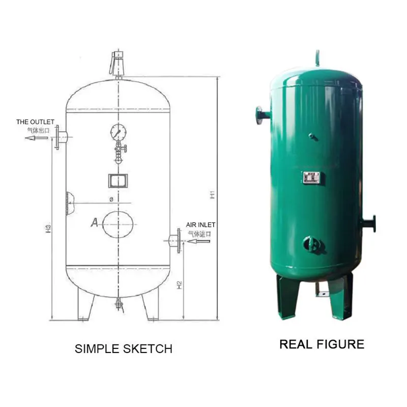 スクリュー空気圧縮機部品高品質空気貯蔵タンクエアレシーバータンク10000L炭素鋼タンク