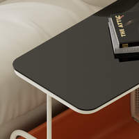 Table d'appoint en verre noir, style moderne minimaliste, en métal, pour salon, chambre à coucher, table d'appoint multifonctionnelle mobile