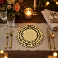 Assiettes de Présentation en Plastique Gravées Écologiques pour Hôtels, Mariages, Fêtes et Service Alimentaire