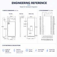 Módulo MCU WiFi de Fácil Integración, Módulo Inalámbrico Integrado de 2.4GHz con Interfaces Periféricas Enriquecidas para Dispositivos IoT Inteligentes
