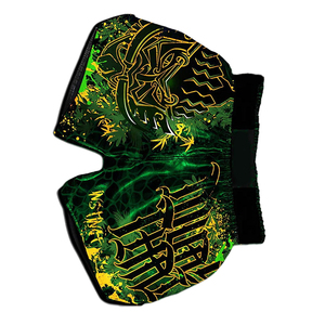 Pantalones Cortos de Muay Thai, Pantalones de Boxeo de Satén, Estampado Gráfico por Sublimación, Letras Impresas, Pantalones Cortos de Kickboxing y Artes Marciales, Venta al Por Mayor OEM - Product Image 3