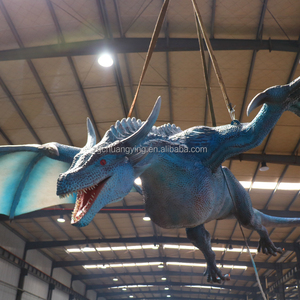 Grande Modello Realistico di Drago Blu Volante Animatronico a Grandezza Naturale, Vendita Diretta dalla Fabbrica - Product Image 2