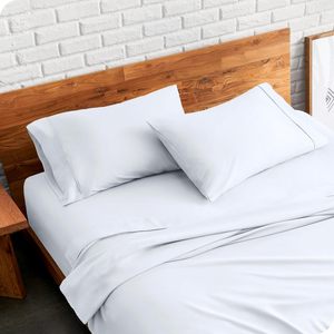 Ensemble de literie 100% polyester, blanc, double face brossée, tissu microfibre 105 pouces, pour la maison - Product Image 2