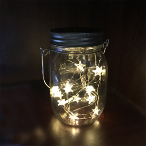 Белая стеклянная банка с завинчивающейся крышкой свет с крышкой на солнечной энергии светодиодные лампы для дома и улицы освещенные Фея Светодиодная лампа - Product Image 1