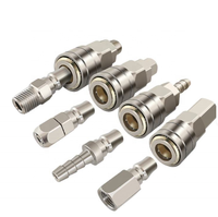 VALLOK Raccord pneumatique forgé en acier inoxydable type C autobloquant haute pression, coupleur rapide à deux contacts pour air comprimé