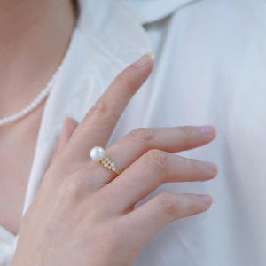 S925 Silver <b>Ring</b> Stand DIY Pearl Accessories 10-12mm Round Beads Simple Silver Jewelry Stand with 10420 <b>Crystal</b> <b>Rings</b> - Product Image 4