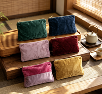 Pochette de rangement portable et pliable en velours de luxe premium pour 4 joueurs de Mahjong, avec fermeture éclair et logo personnalisé