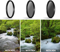 Kit de filtres ND (ND2, ND4, ND8) à densité neutre, multi-tailles, compatible avec les appareils photo reflex numériques Canon, Nikon, Sony – Accessoire de photographie