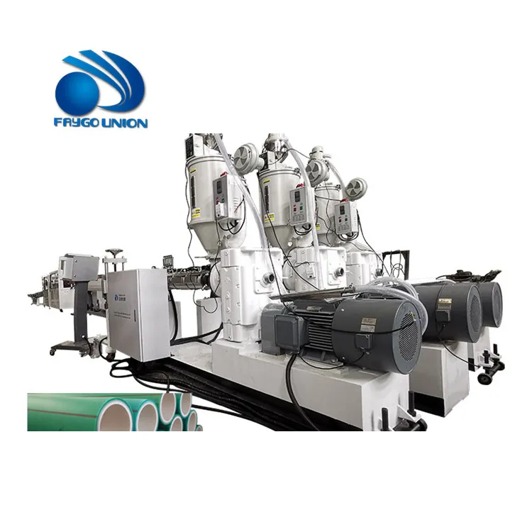 Lovego union linha de produção de tubos plásticos, pp ppr 20-63mm linha de produção de extrusão multicamada para fonte de água
