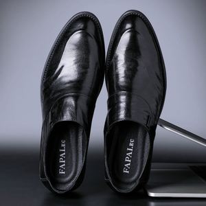 Chaussures en cuir de luxe pour hommes 2025 de qualité supérieure, à lacets, grandes tailles, avec logo personnalisé, pour le bureau - Product Image 1