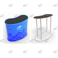 Sublimation de teinture personnalisée lumière LED table de réception courbe en arc bureau portable Tension pliante salon professionnel moderne et léger
