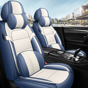 Fundas de Asiento de Coche de Lujo con Cobertura Total, Almohadas de Espuma Viscoelástica, Cuero Nappa, Ajuste Universal para Todas las Estaciones, Cojín para Asiento de Coche para 5 Plazas - Product Image 1