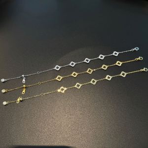 Pulseras de la Suerte Dylam con Diseño de Moda, Baño de Rodio y Oro de 14K/18K, Cadena de Plata S925, Dijes de Flor y Trébol con Circonita Cúbica 5A - Product Image 4