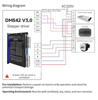 Kit moteur pas à pas hybride HYPKEN Nema 34 DM542, couple de 18 Nm, DC24V 7A, triphasé, pour imprimante 3D et CNC 4 axes