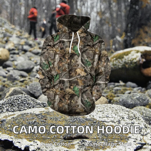 Sweat à capuche camouflage 100% coton, best-seller 2025, impression d'arbre personnalisée, col à capuche surdimensionné pour l'hiver, sports de plein air réels - Product Image 2