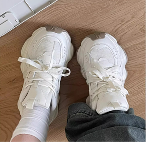 <span class=keywords><strong>Sneakers</strong></span> Classiche da <span class=keywords><strong>Donna</strong></span> con Suola Rialzata <span class=keywords><strong>Beige</strong></span> e Marrone, Scarpe da Ginnastica alla Moda per Corsa e Passeggio - Product Image 6