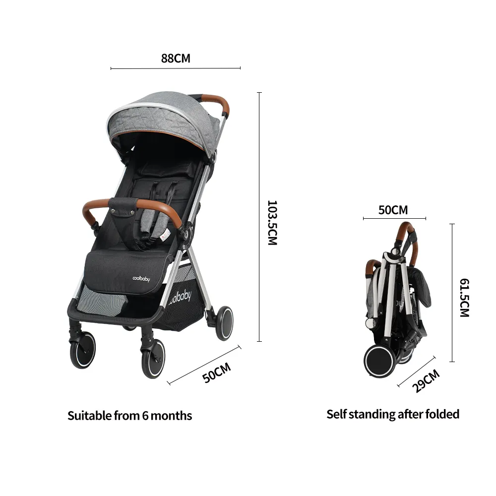 Baby Stroller Automatic 2021 New Design Automatic Folding Compact Baby Stroller
