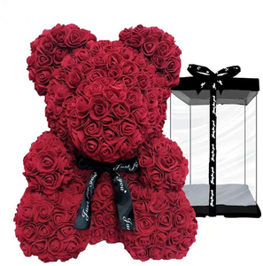Flores Artificiales de 40 cm, Flores Secas al por Mayor, Decoración de Espuma Floral, Bespuma de Flores, Oso de Rosas con Caja de Regalo - Product Image 4