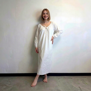 Women's White V-neck Backless Maxi <b>Dress</b> Sleeveless Tie Back <b>Loose</b> Fit Summer Eco-Friendly 100% Organic Cotton Custom <b>Dress</b> - Product Image 1
