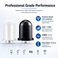 Antenne de plafond verticale 5G à gain élevé 12dBi, large bande 698-2700MHz, connecteur N mâle N femelle, pour bureau et domicile