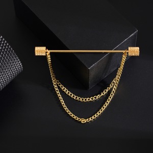 Pince à cravate pour homme avec boule métallique et bouton à vis, accessoire de mode tendance - Product Image 3