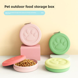Mangkuk Hewan Peliharaan Lipat Portable Love PP, Wadah Makanan & Air dengan Kompartemen Camilan untuk Anjing & Kucing - Product Image 3