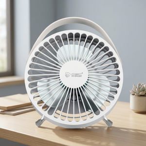 Mini Ventilatore da Tavolo USB Ricaricabile a 3 Pale in ABS/PP Bianco 5W 14cm con Cavo da 0,8m (GSC 300010028) - Product Image 3