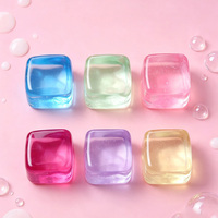 Jouet anti-stress en plastique à récupération lente en forme de cube de glace à la maltose, transparent, couleur unie, couleur individuelle