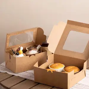 Diskon besar pengiriman cepat 2/4/lubang kotak Cupcake kue gurun bungkus kotak kertas
